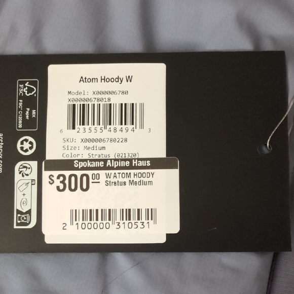 Arc'teryx Atom Hoody Women's M Color: Stratus (Light Grey/Blue) - Picture 2 of 2